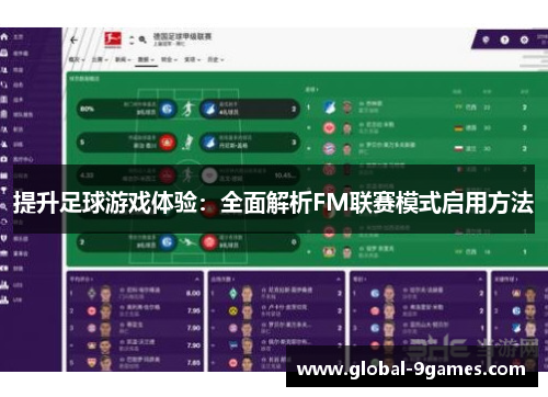 提升足球游戏体验：全面解析FM联赛模式启用方法